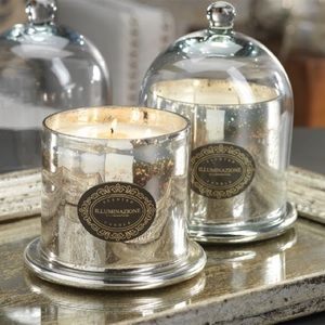 Illuminations Candle with Glass Dome in Silver